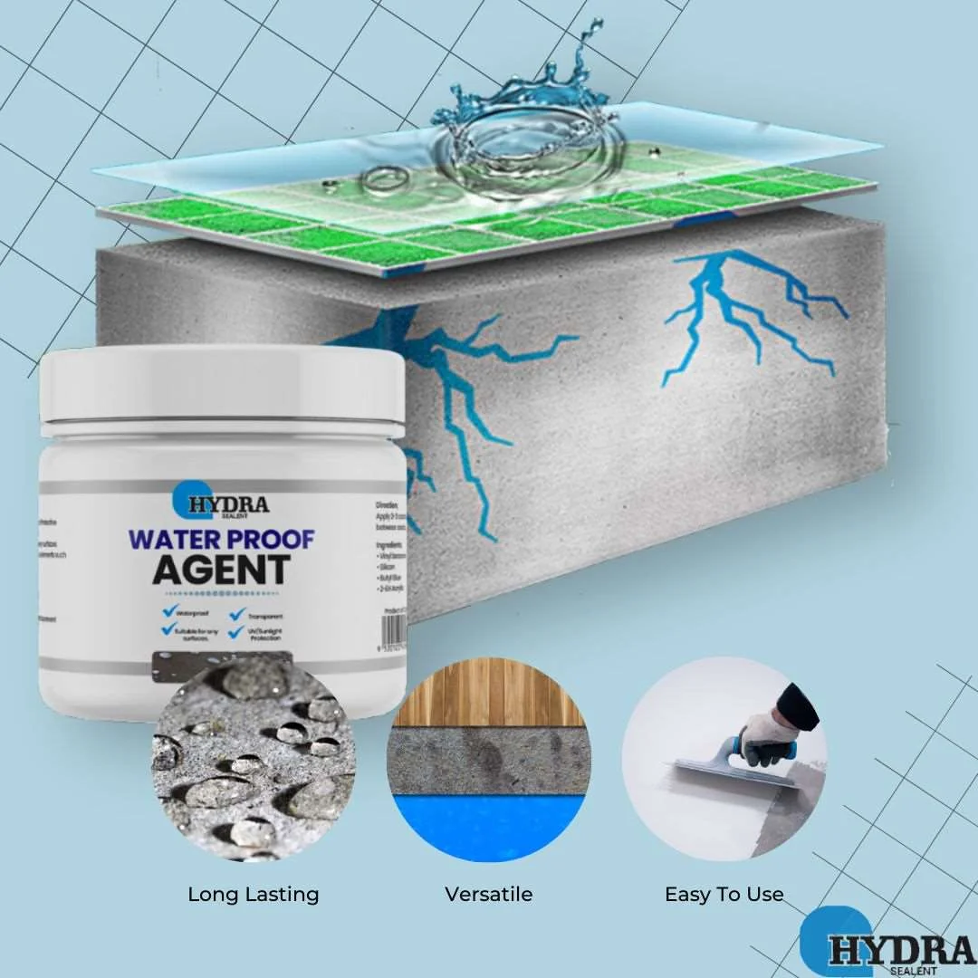 Hydra Waterproof Agent – Leak Sealant for Home Use Waterproofing sealant being applied to cracks on a wall