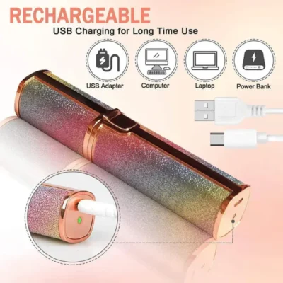 Dual-head eyebrow and facial hair remover with USB charging port